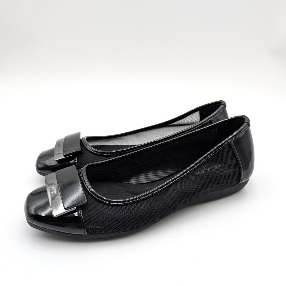 Anne Klein Ulani Mesh Flats Shoes Women's Slip-On Black Size US6M EU36.5